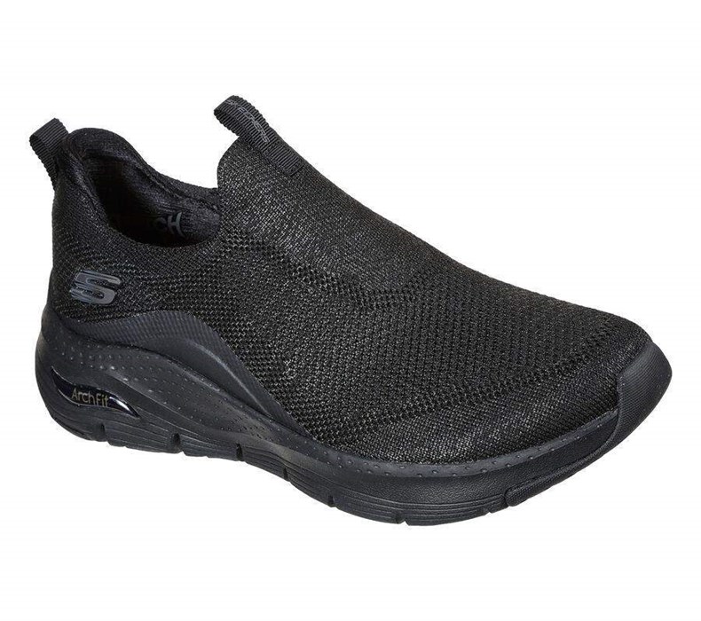 Dámské Mokasíny Skechers Arch Fit - Keep It Up Černé | KUTBOPQ-35