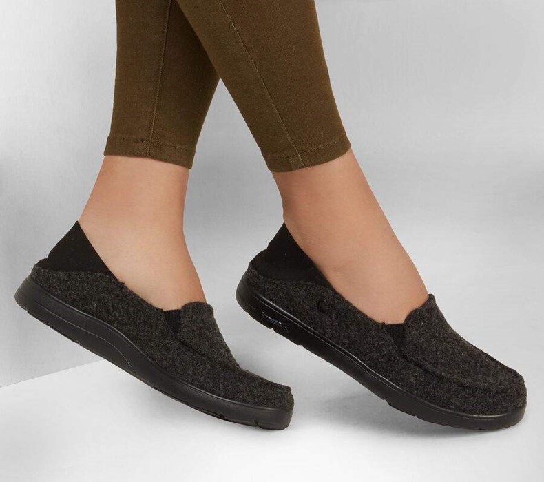 Dámské Mokasíny Skechers Arch Fit Lounge - Peaceful Černé Šedé | KZBSLVM-54