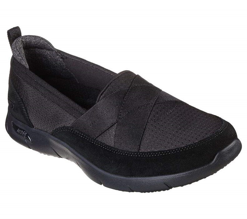 Dámské Mokasíny Skechers Arch Fit Refine - Oceanic Černé | IUVWOGQ-10