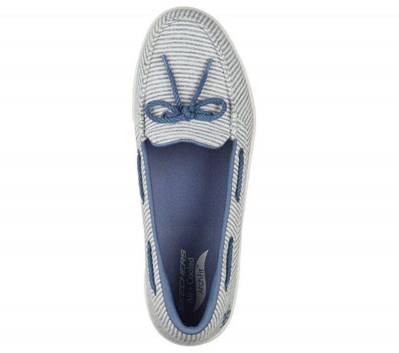 Dámské Mokasíny Skechers Arch Fit Uplift - Coastal Breeze Blankyt Bílé | EPOWMAK-01