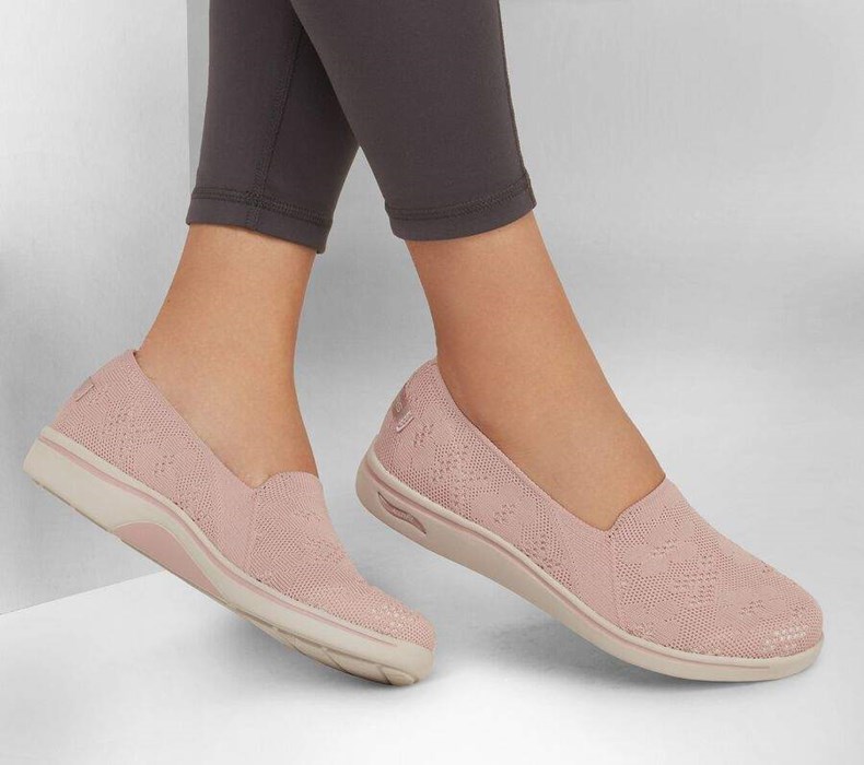 Dámské Mokasíny Skechers Arch Fit Uplift - Wishful Růžové | PLEABGS-04