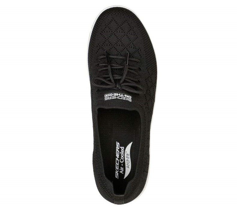 Dámské Mokasíny Skechers Arch Fit Uplift - Perfect Dreams Černé Bílé | YVNQDCP-80