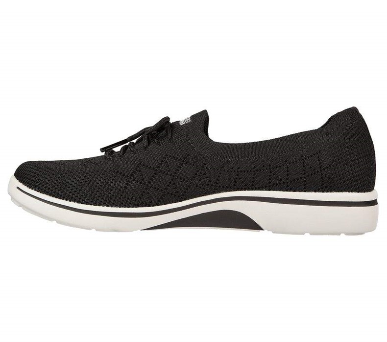 Dámské Mokasíny Skechers Arch Fit Uplift - Perfect Dreams Černé Bílé | YVNQDCP-80