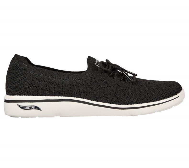 Dámské Mokasíny Skechers Arch Fit Uplift - Perfect Dreams Černé Bílé | YVNQDCP-80