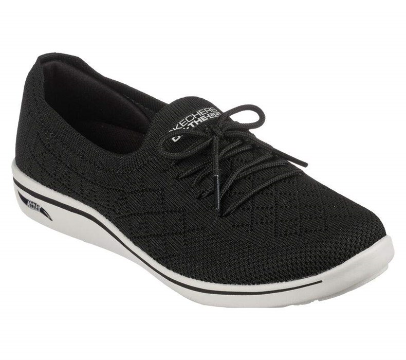 Dámské Mokasíny Skechers Arch Fit Uplift - Perfect Dreams Černé Bílé | YVNQDCP-80