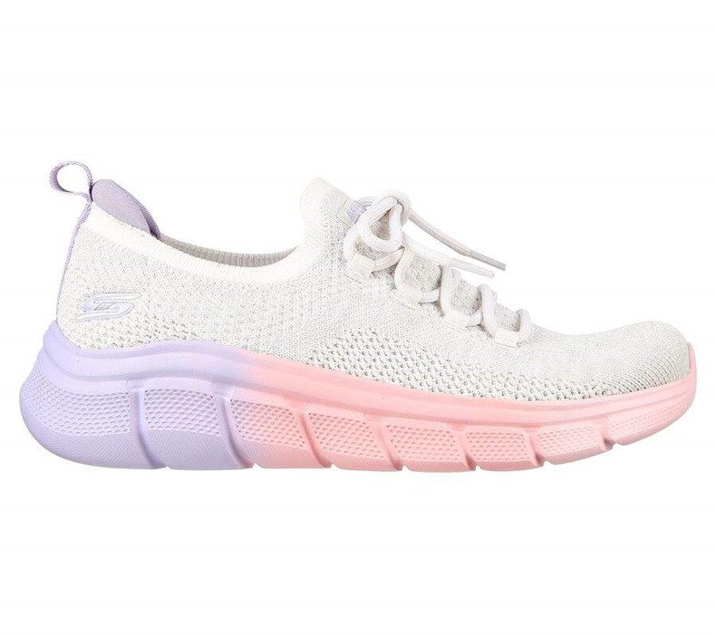 Dámské Mokasíny Skechers BOBS B Flex - Color Optics Bílé | EXZLYSG-16