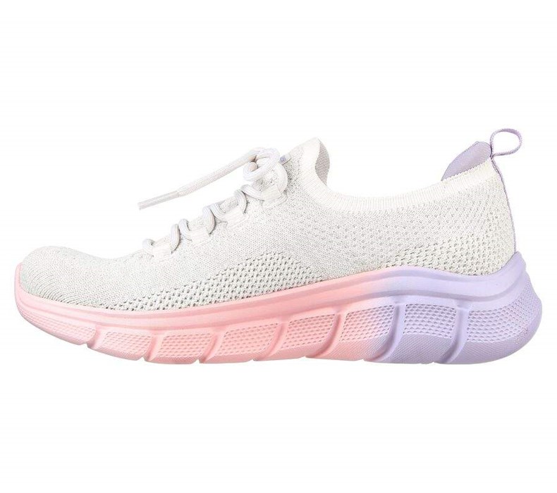 Dámské Mokasíny Skechers BOBS B Flex - Color Optics Bílé | EXZLYSG-16