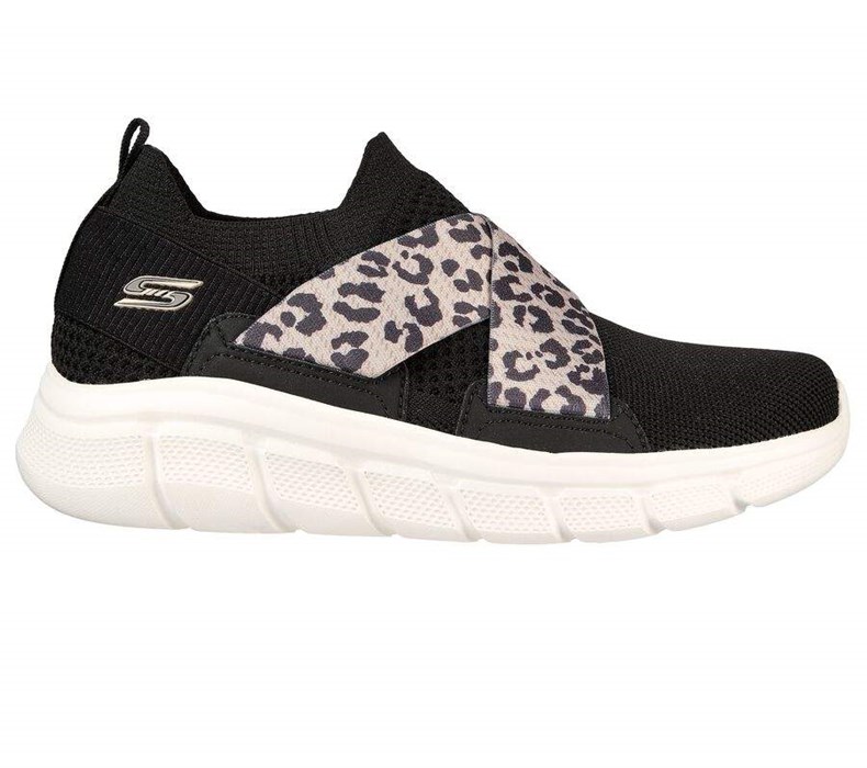 Dámské Mokasíny Skechers BOBS B Flex - Kitty Kickstart Černé | FTYCSAR-34