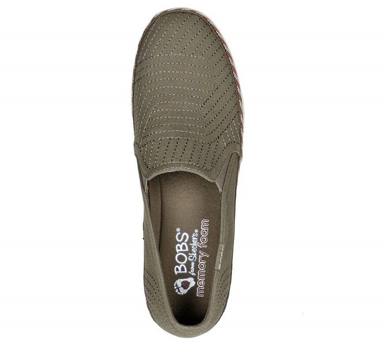 Dámské Mokasíny Skechers BOBS Flexpadrille 3.0 - Geo Nomics Olivy Zelené | HJOFEQG-90