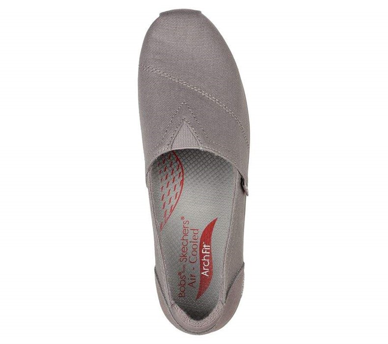 Dámské Mokasíny Skechers BOBS Plush Arch Fit - For3ver Luv Šedé | YKIQERD-30