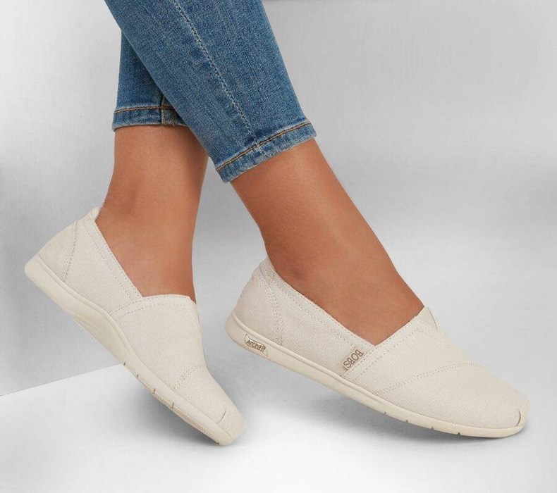 Dámské Mokasíny Skechers BOBS Plush Arch Fit - For3ver Luv Béžový | ZJQLNRI-47