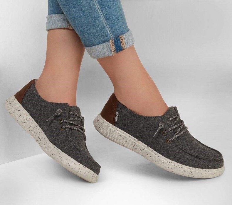 Dámské Mokasíny Skechers BOBS Skipper - Fuzzy Frenzy Šedé | QGNTEPO-30