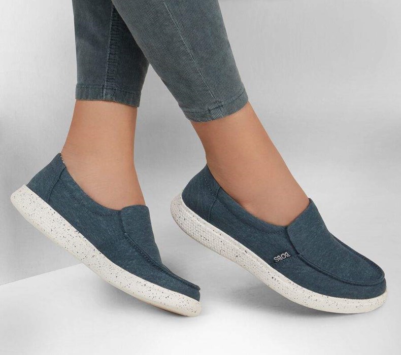 Dámské Mokasíny Skechers BOBS Skipper - Seaside Star Tmavě Blankyt | QSBDRKU-34