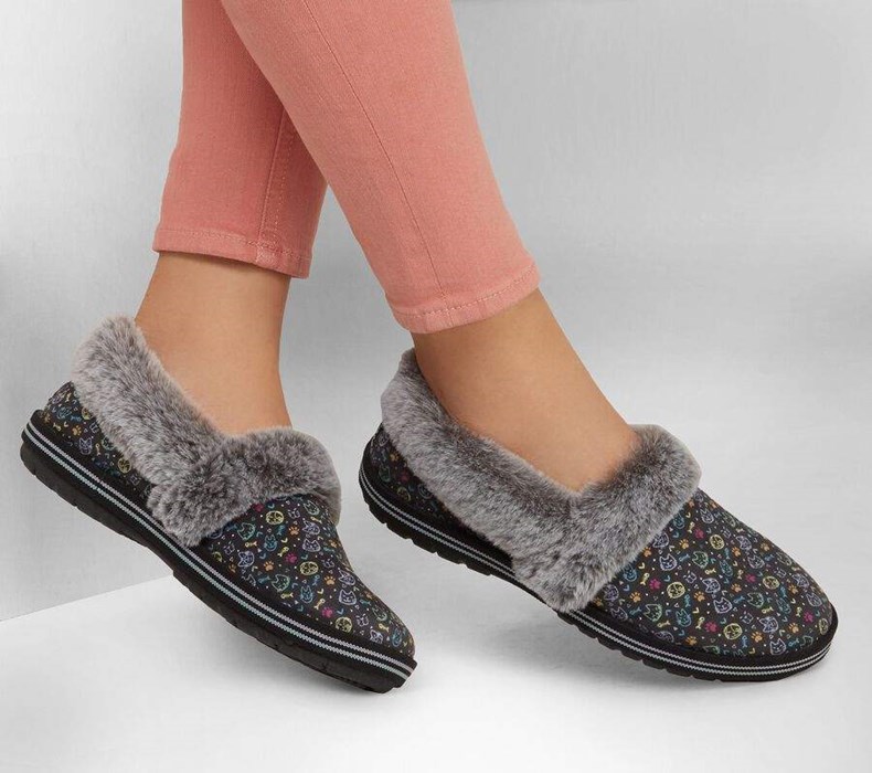 Dámské Mokasíny Skechers BOBS Too Cozy - Blizzard Bits Černé Viacfarebný | EDBQGJA-36