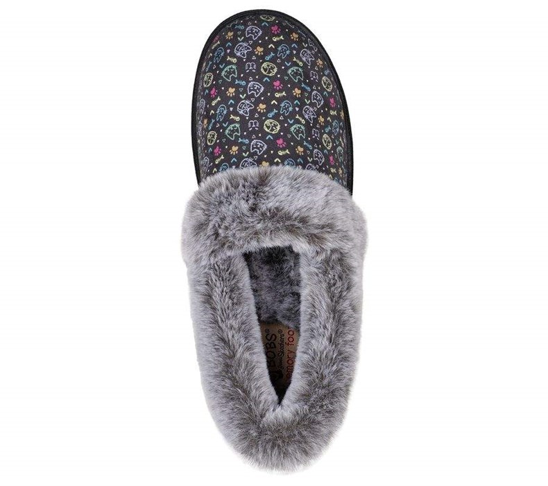 Dámské Mokasíny Skechers BOBS Too Cozy - Blizzard Bits Černé Viacfarebný | EDBQGJA-36