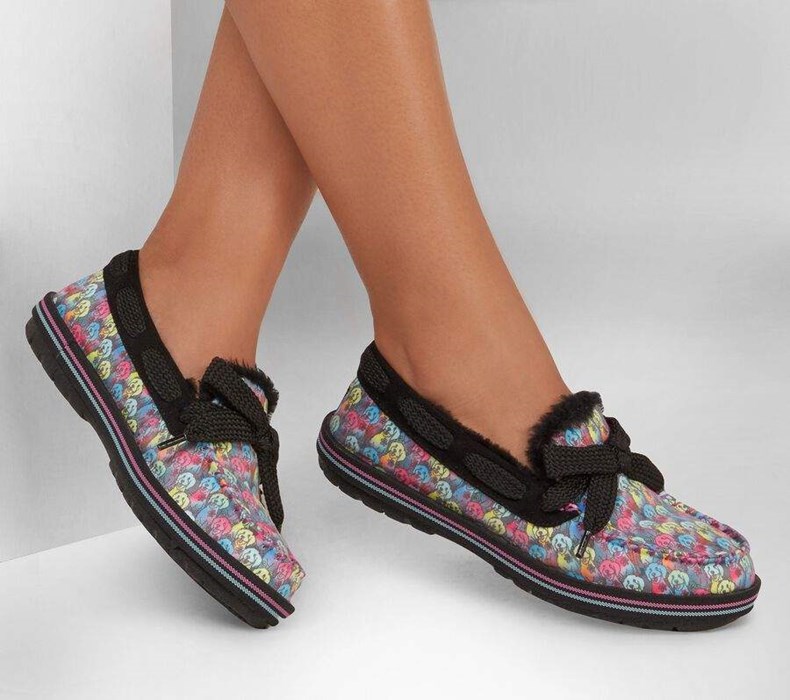 Dámské Mokasíny Skechers BOBS Too Cozy - Zimní Stream Černé Viacfarebný | EWZSNAC-29