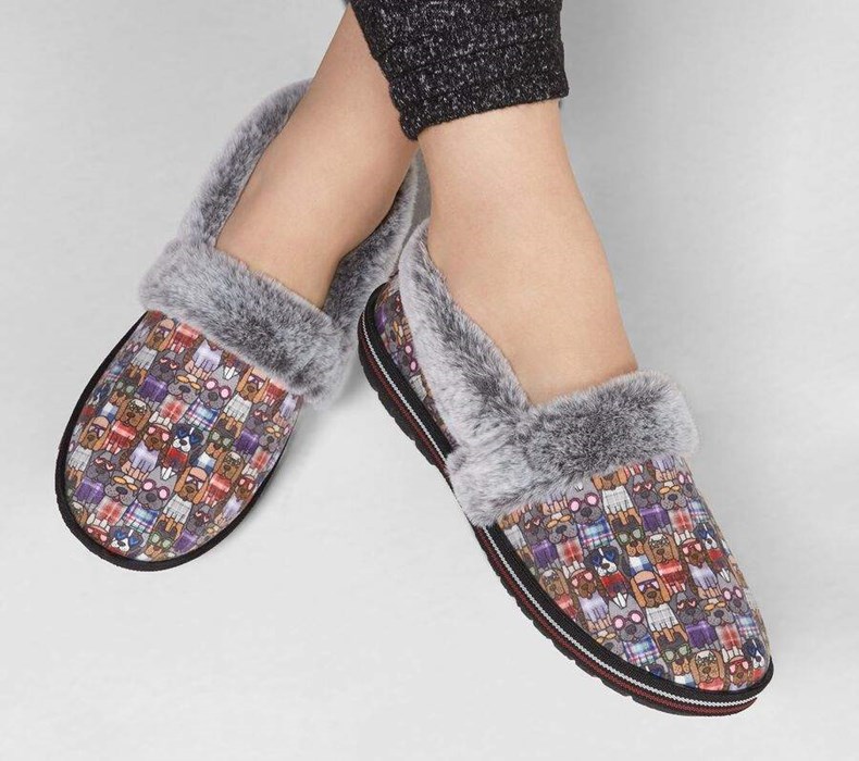 Dámské Mokasíny Skechers BOBS Too Cozy - Mad Plaid Černé Viacfarebný | QBDGXHO-40