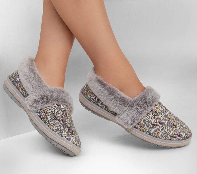 Dámské Mokasíny Skechers BOBS Too Cozy - Purrfect Storm Šedé Viacfarebný | TIUHJPC-57