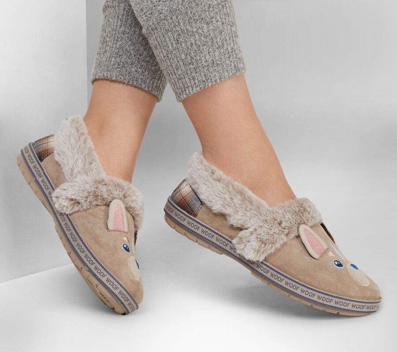 Dámské Mokasíny Skechers BOBS Too Cozy - Dog-Attitude Šedé Hnědé | ZJDWIQR-37