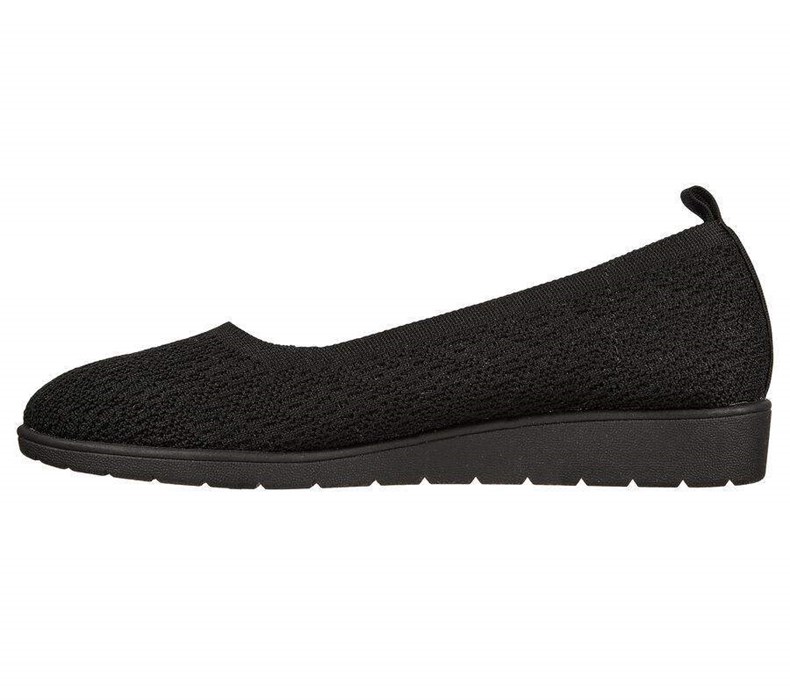 Dámské Mokasíny Skechers Cleo Flex Klínku - Flipside Černé | JDFUACG-76