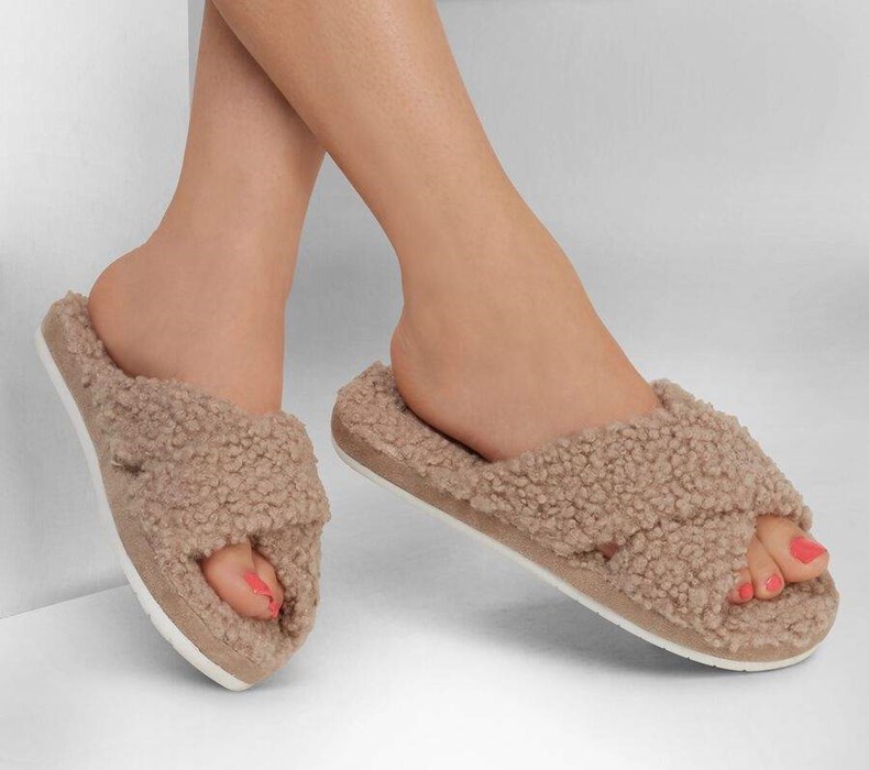 Dámské Mokasíny Skechers Cozy Pantofle Šedé Hnědé | URYXOMG-21