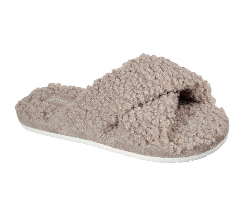 Dámské Mokasíny Skechers Cozy Pantofle Šedé Hnědé | URYXOMG-21