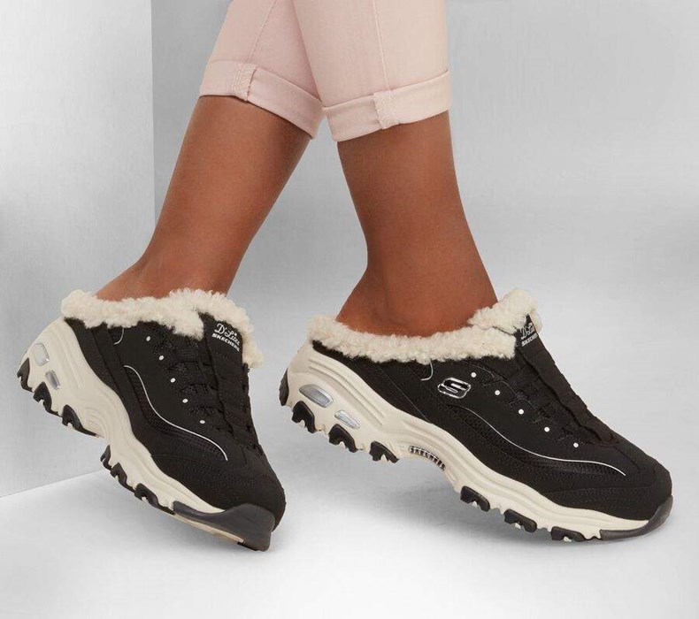 Dámské Mokasíny Skechers D'Lites - Comfy Steps Černé Bílé | KTFXUPQ-49