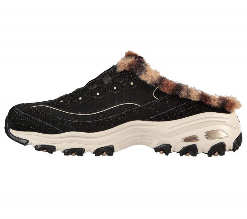 Dámské Mokasíny Skechers D'Lites - Plush Cloud Černé | ZGUDSCO-38