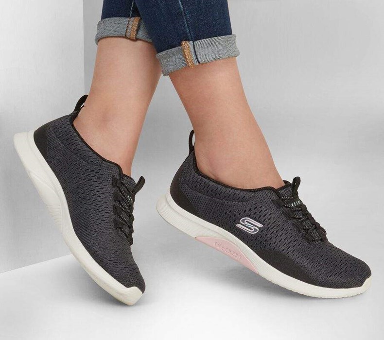 Dámské Mokasíny Skechers Esla - Fine Moment Černé Růžové | IMZBKUY-53