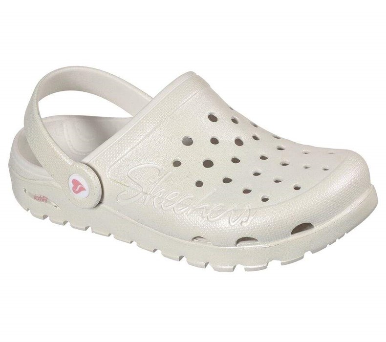 Dámské Mokasíny Skechers Foamies: Arch Fit Footsteps - Pixie Dust Bílé | EIZKYQA-20