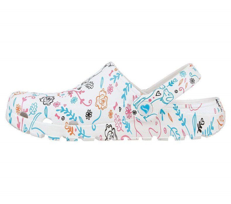 Dámské Mokasíny Skechers Foamies: Arch Fit Footsteps - Flower Pups Bílé Viacfarebný | OHMGKWT-72