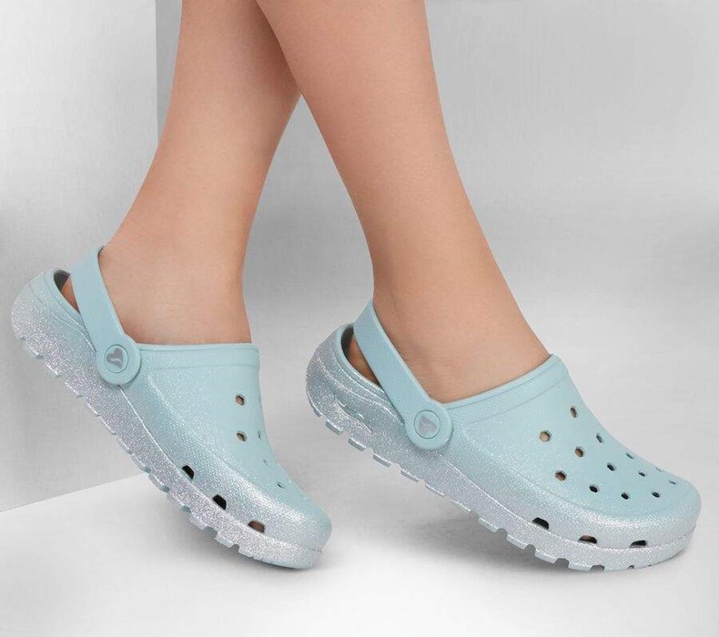 Dámské Mokasíny Skechers Foamies: Arch Fit Footsteps - Sparks Fly Světle Blankyt Stříbrné | ZWYUCPL-21