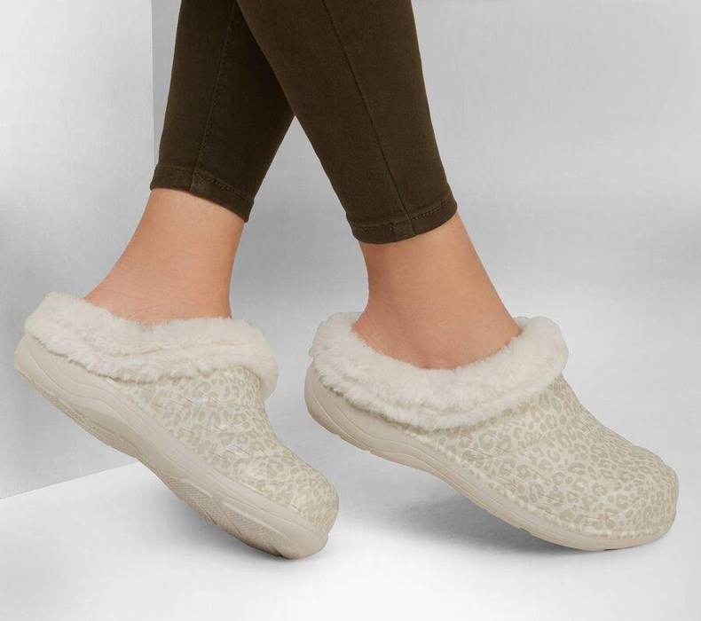 Dámské Mokasíny Skechers Foamies: Cozy Camper Podšité - Snow Leopard Bílé | BIGKXZR-76