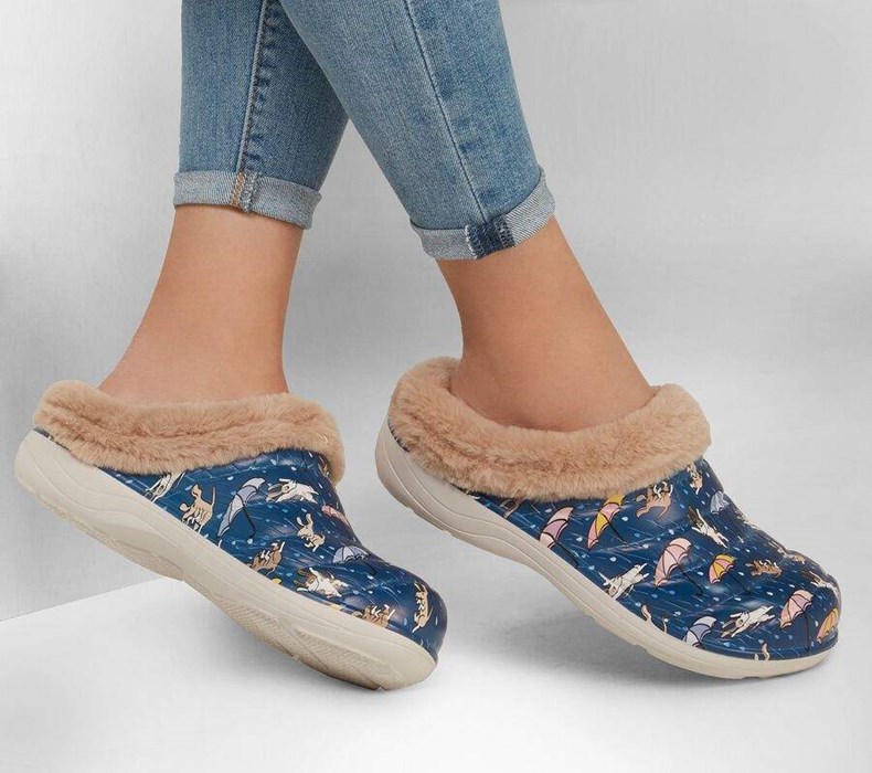 Dámské Mokasíny Skechers Foamies: Cozy Camper Podšité - Fur Life Tmavě Blankyt Viacfarebný | ZWGPIJD-54