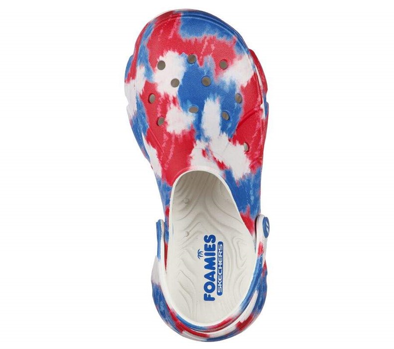 Dámské Mokasíny Skechers Foamies: Max Cushioning - Miss Liberty Bílé Tmavě Blankyt | CRYHNLG-48