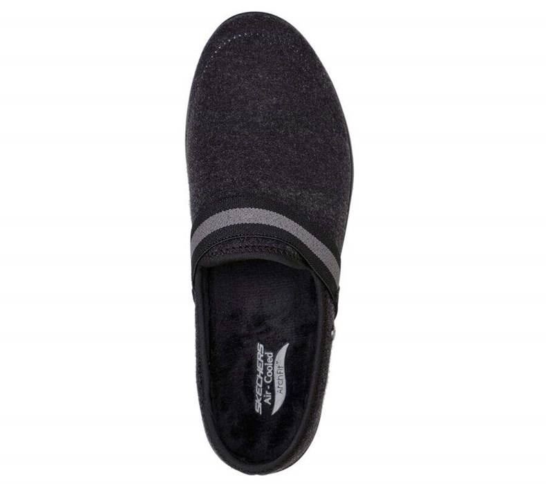 Dámské Mokasíny Skechers GO Lounge: Arch Fit Lounge - Comfy Černé Šedé | QEYRDKC-20