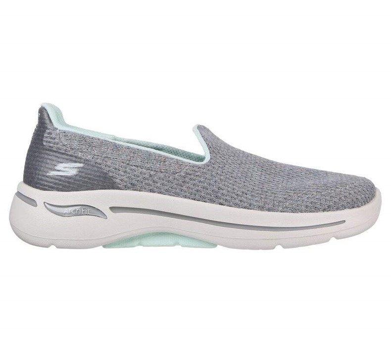 Dámské Mokasíny Skechers GO WALK Arch Fit - Our Earth Šedé Světle Tyrkysové | BAJYLHV-85