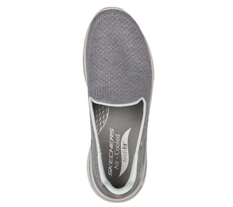 Dámské Mokasíny Skechers GO WALK Arch Fit - Our Earth Šedé Světle Tyrkysové | BAJYLHV-85