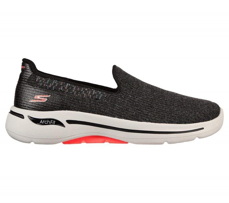 Dámské Mokasíny Skechers GO WALK Arch Fit - Our Earth Černé Růžové | EVGCKON-67