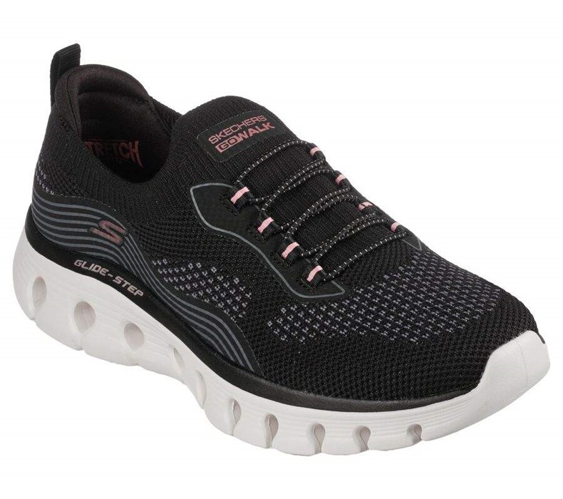 Dámské Mokasíny Skechers GO WALK Glide-Step Flex - Silver Spirit Černé Růžové | TCQJLUB-76