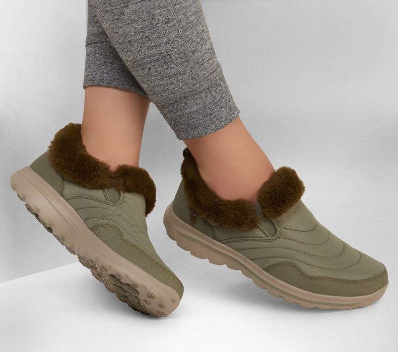 Dámské Mokasíny Skechers GO WALK Lounge - Restore Olivy Zelené | UEJGHYN-94