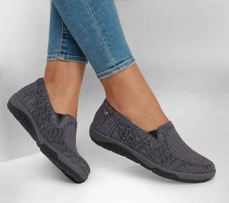 Dámské Mokasíny Skechers Relaxed Fit: Arch Fit Reggae Cup - For Fun Černé | IWYFROU-71