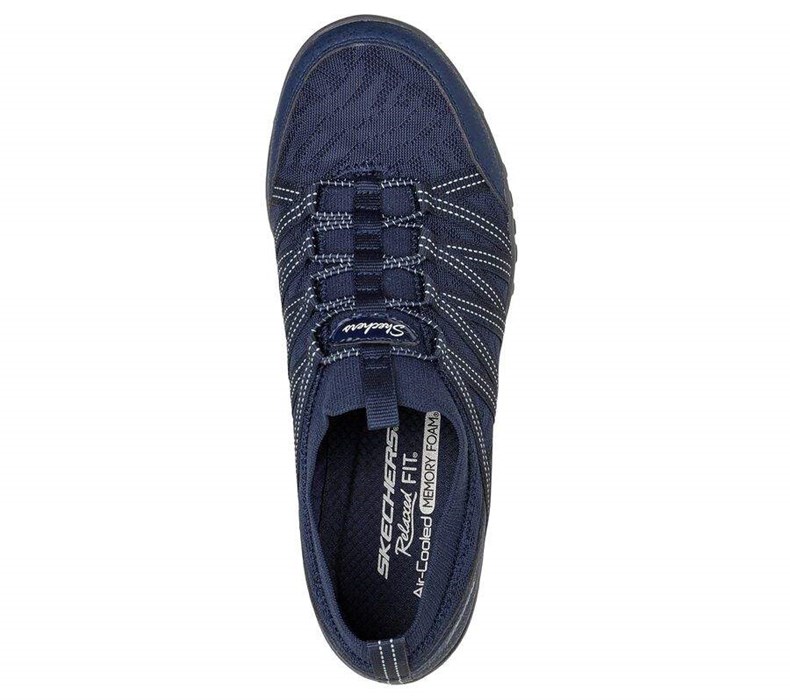 Dámské Mokasíny Skechers Relaxed Fit: Breathe-Easy - First Light Tmavě Blankyt | MFPKNLG-25