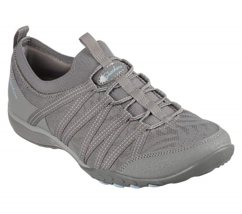 Dámské Mokasíny Skechers Relaxed Fit: Breathe-Easy - First Light Šedé | TODXKMH-27