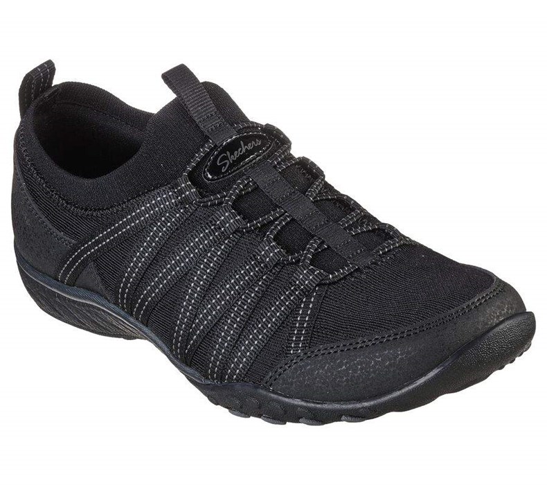 Dámské Mokasíny Skechers Relaxed Fit: Breathe-Easy - First Light Černé | TRAWKSC-51