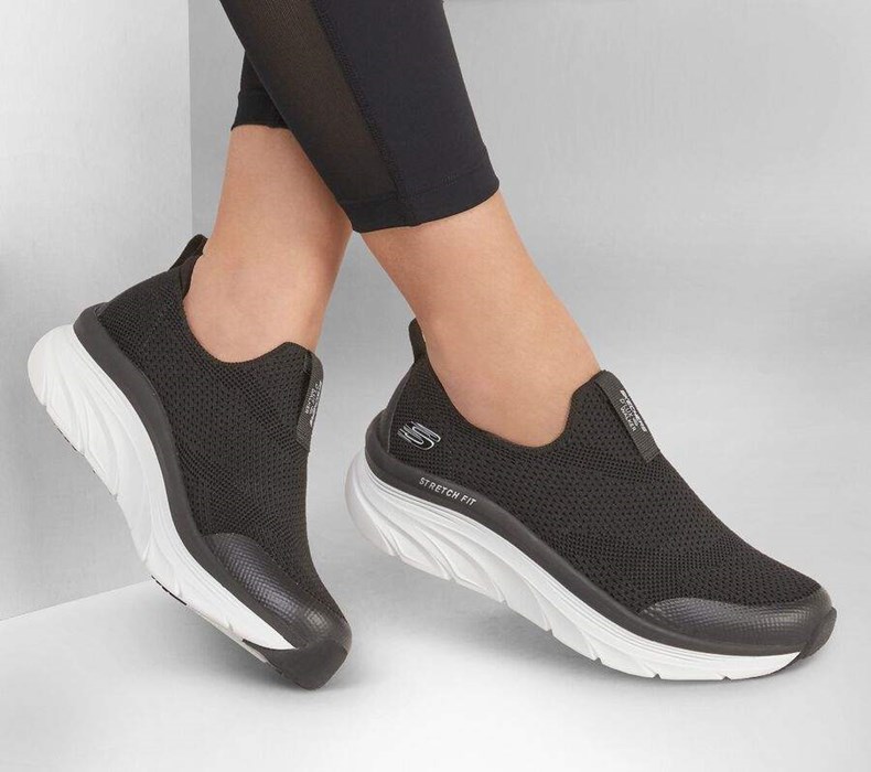 Dámské Mokasíny Skechers Relaxed Fit: D'Lux Walker - Quick Upgrade Černé Bílé | FBTKEGN-02