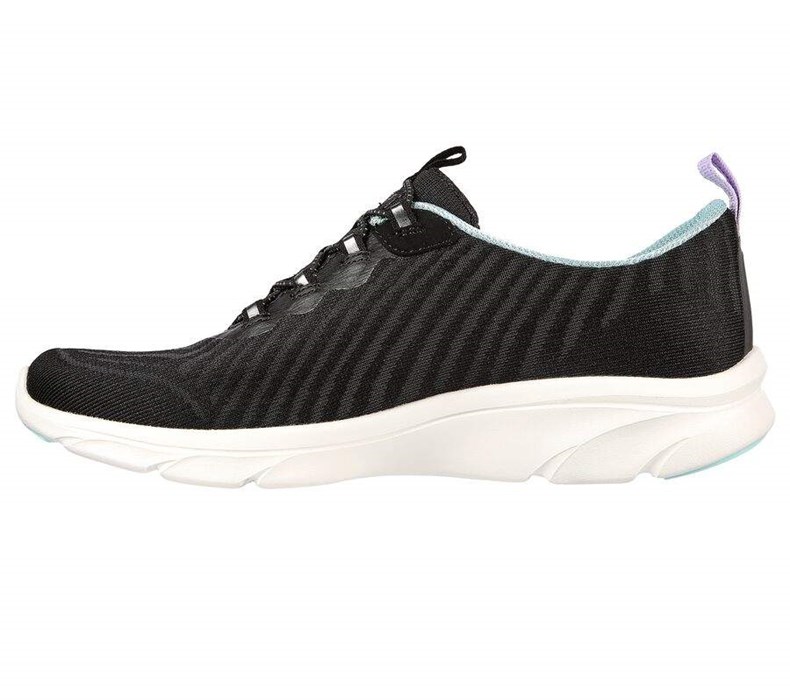 Dámské Mokasíny Skechers Relaxed Fit: D'Lux Pohodlí - Easy Street Černé Bílé | IVMAWJY-62