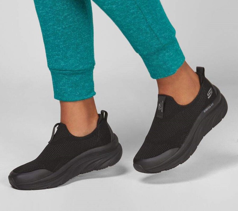 Dámské Mokasíny Skechers Relaxed Fit: D'Lux Walker - Quick Upgrade Černé | OJVEZHW-67