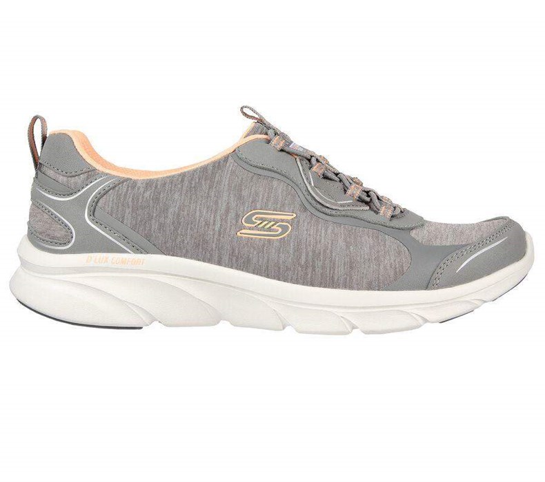 Dámské Mokasíny Skechers Relaxed Fit: D'Lux Pohodlí - Sunny Oasis Šedé Růžové | YQPWVGT-70