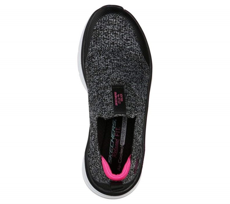 Dámské Mokasíny Skechers Relaxed Fit: D'Lux Walker - Quick Upgrade Černé Růžové | ZISTLQX-62